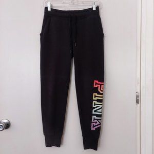 Victoria's Secret PINK Rainbow Ombre Campus Skinny Joggers, Black, Size XS